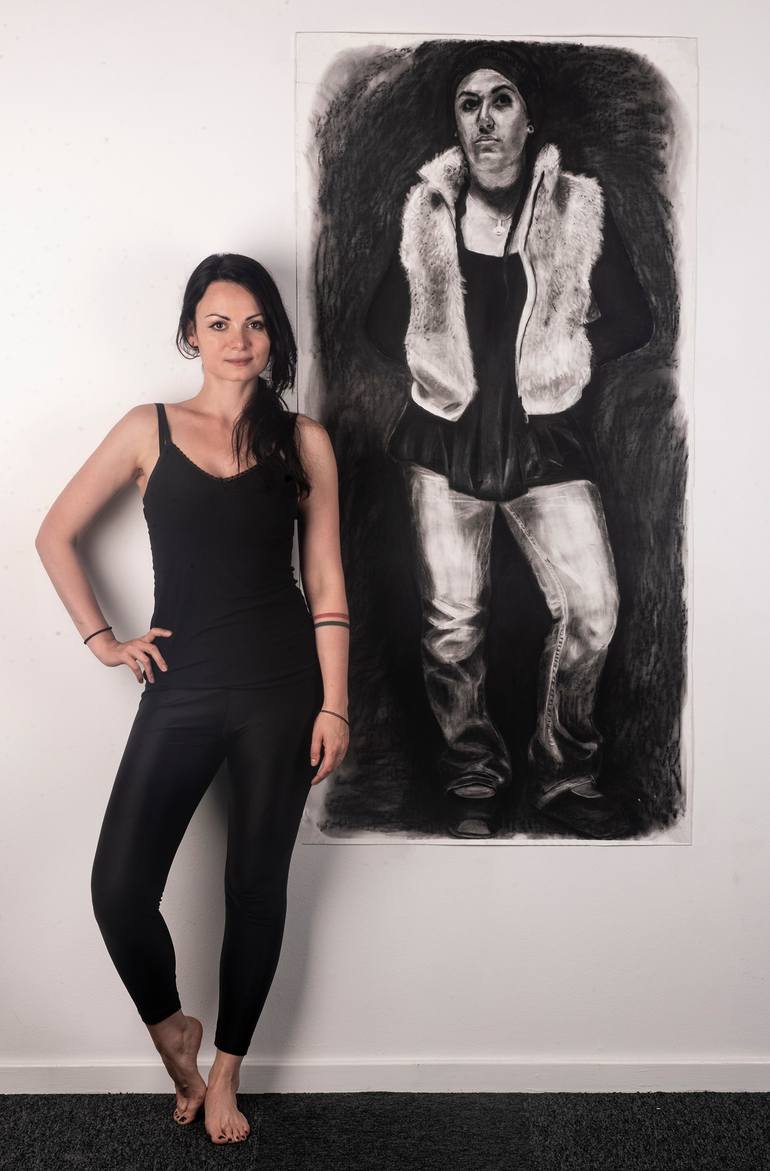 Original Figurative People Drawing by Andreea Vlad