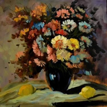 Original Fine Art Floral Paintings by Silvia Onisa