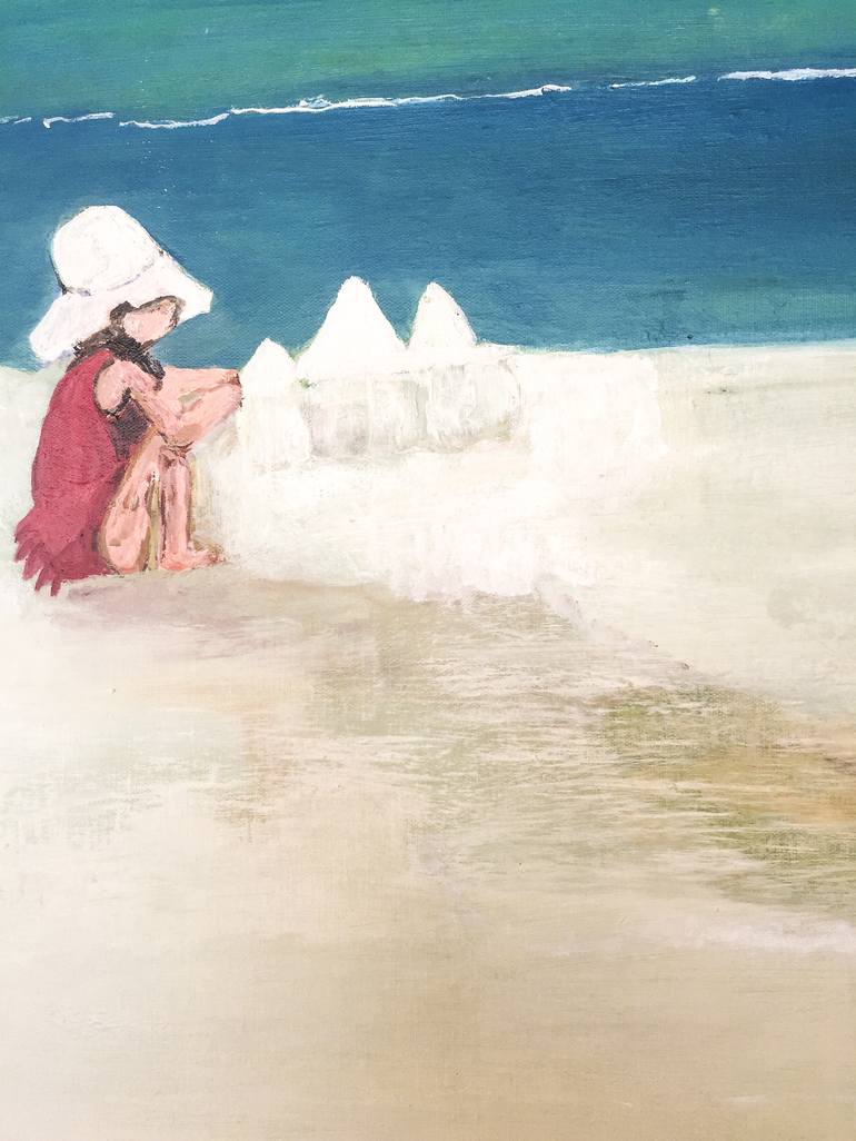 Original Figurative Beach Painting by Nan Norred