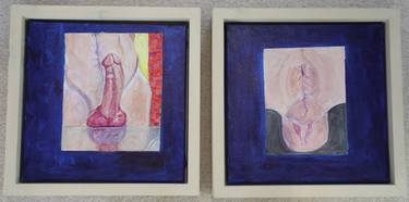 Original Dada Erotic Painting by Fabian Miskin