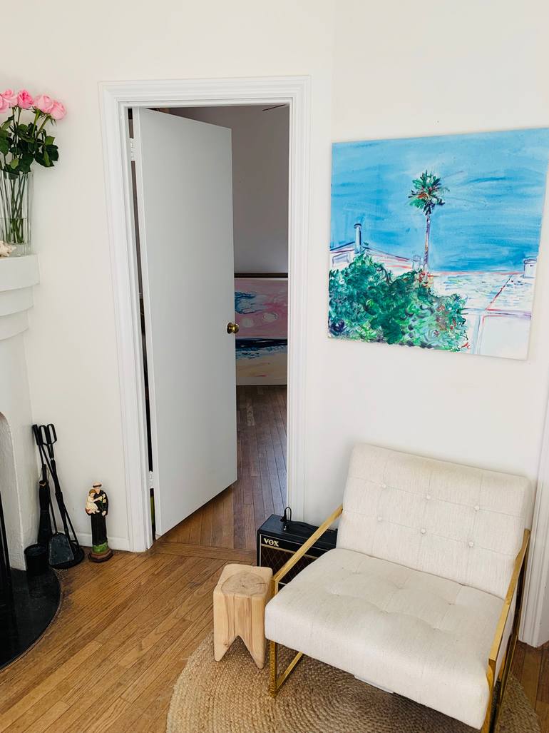Original Abstract Beach Painting by Marcia Lorente Howell
