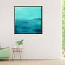 An abstract seascape inspired by a calm summers day on the Mornington Peninsula, Australia. Painted in acrylic and pastel on canvas, sides painted ready to hang.