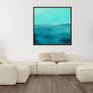 An abstract seascape inspired by a calm summers day on the Mornington Peninsula, Australia. Painted in acrylic and pastel on canvas, sides painted ready to hang.