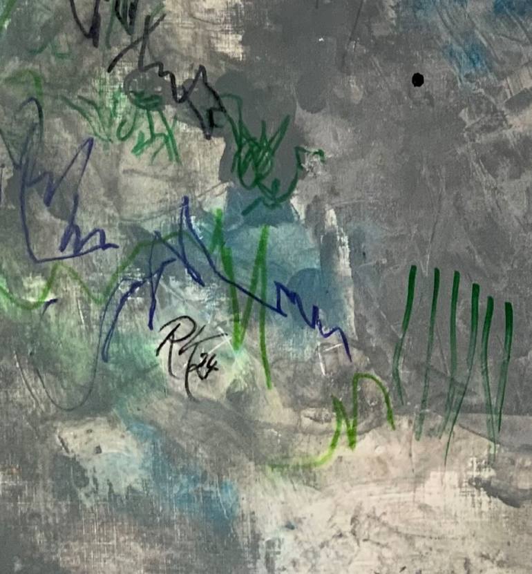 Original Abstract Expressionism Abstract Painting by Roswitha Klotz