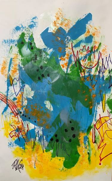 Original Abstract Expressionism Abstract Painting by Roswitha Klotz