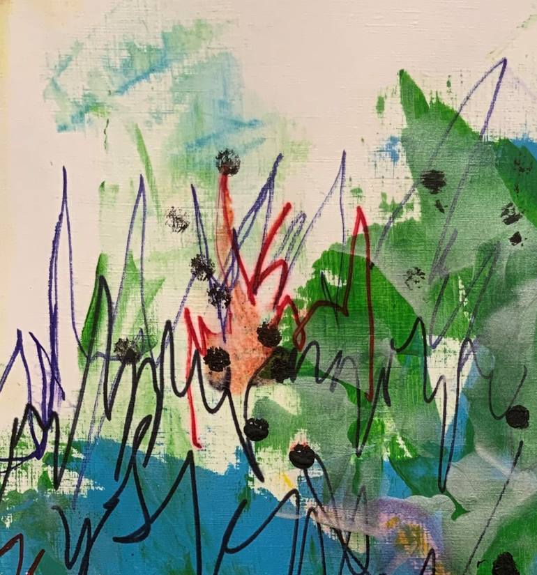 Original Abstract Expressionism Abstract Painting by Roswitha Klotz