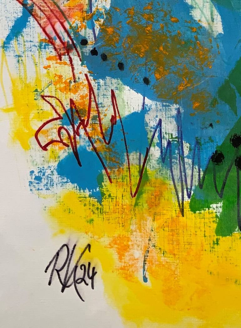 Original Abstract Expressionism Abstract Painting by Roswitha Klotz