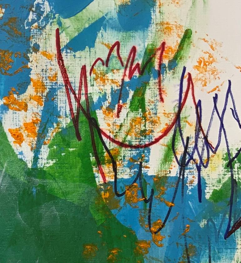 Original Abstract Expressionism Abstract Painting by Roswitha Klotz