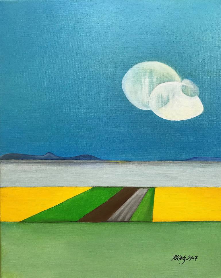 Original Abstract Landscape Paintings by Roswitha Klotz