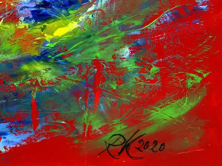 Original Abstract Expressionism Abstract Painting by Roswitha Klotz