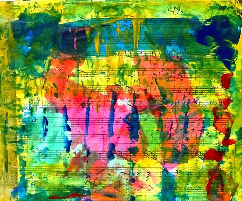 Original Abstract Expressionism Abstract Painting by Roswitha Klotz
