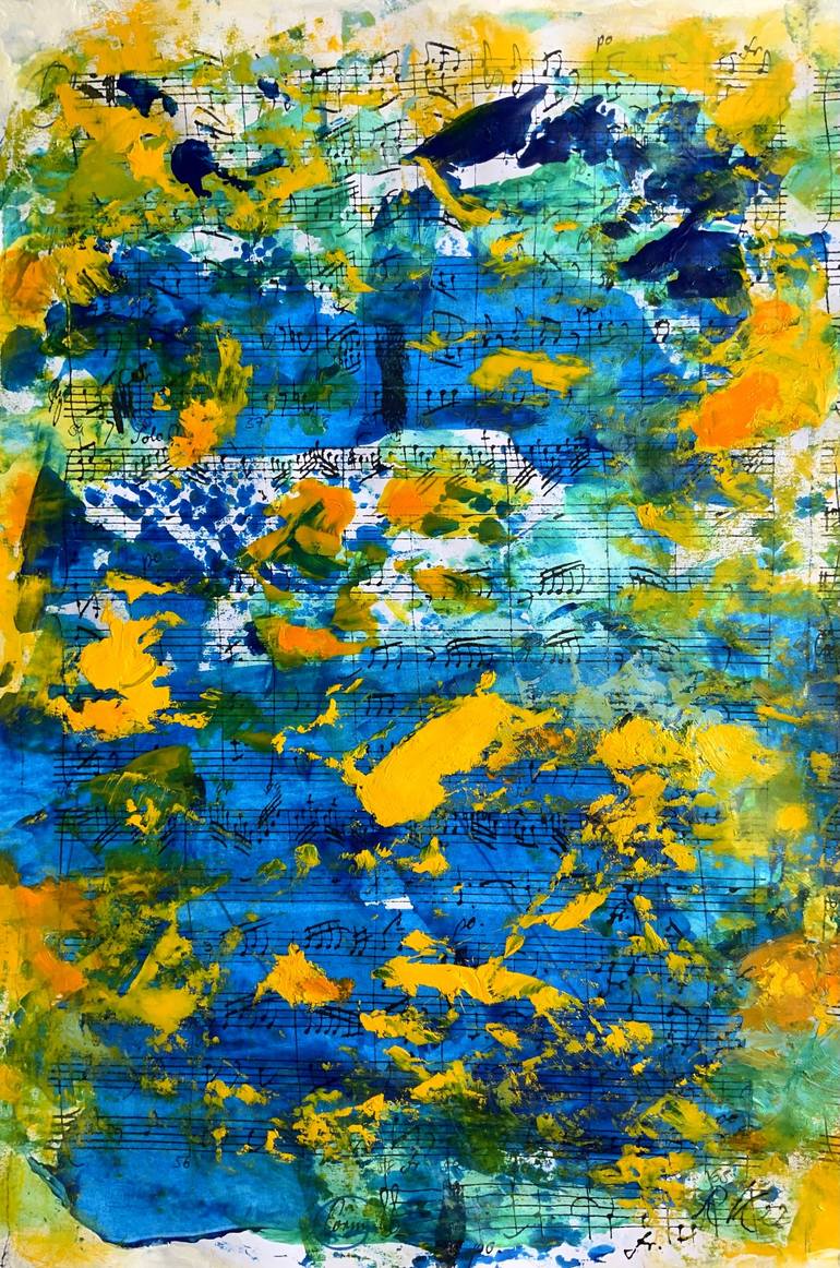 Original Abstract Expressionism Abstract Paintings by Roswitha Klotz
