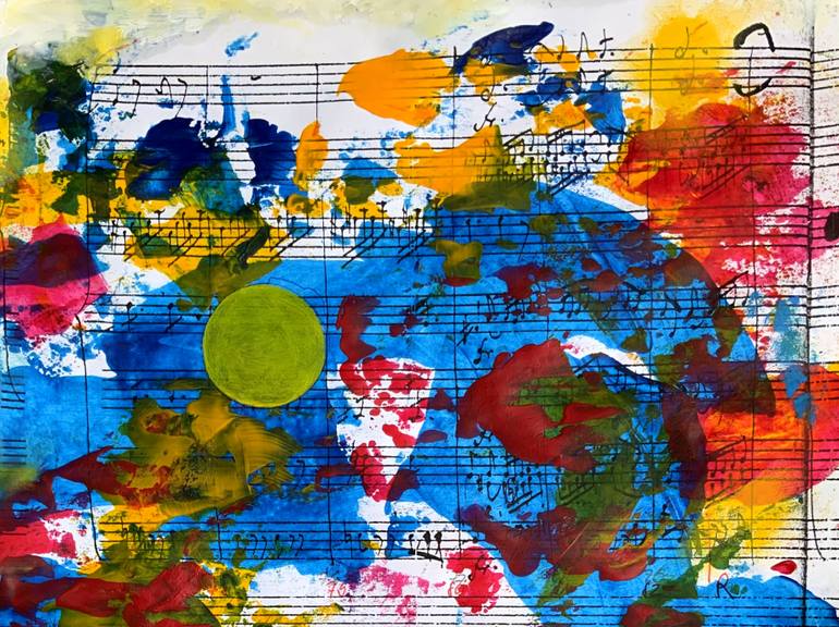 Original Abstract Expressionism Abstract Painting by Roswitha Klotz