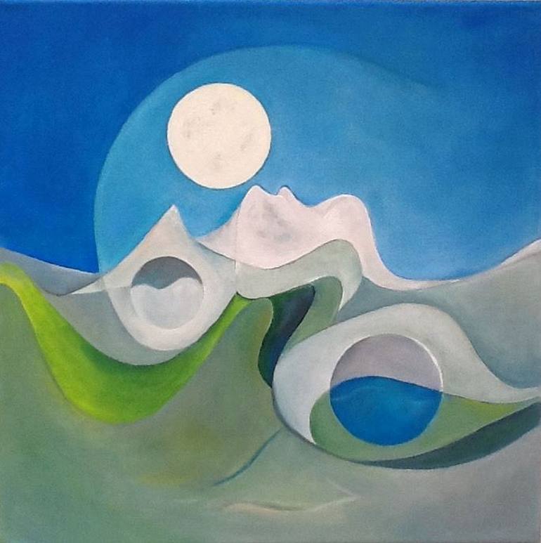 Original Fine Art Abstract Paintings by Roswitha Klotz