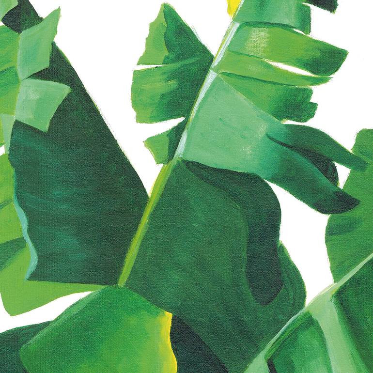 Banana leaves triptych Painting by Roland Henrion | Saatchi Art
