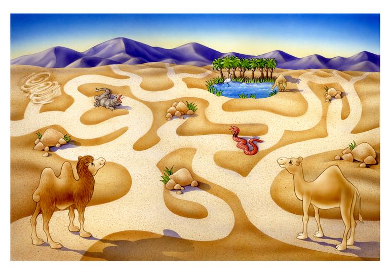 Camel Maze Painting by Lyn Martin | Saatchi Art