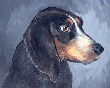 Hound Dog on Canvas thumb