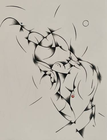 Original Abstract Sports Drawings by Jean-Francois LAURENT