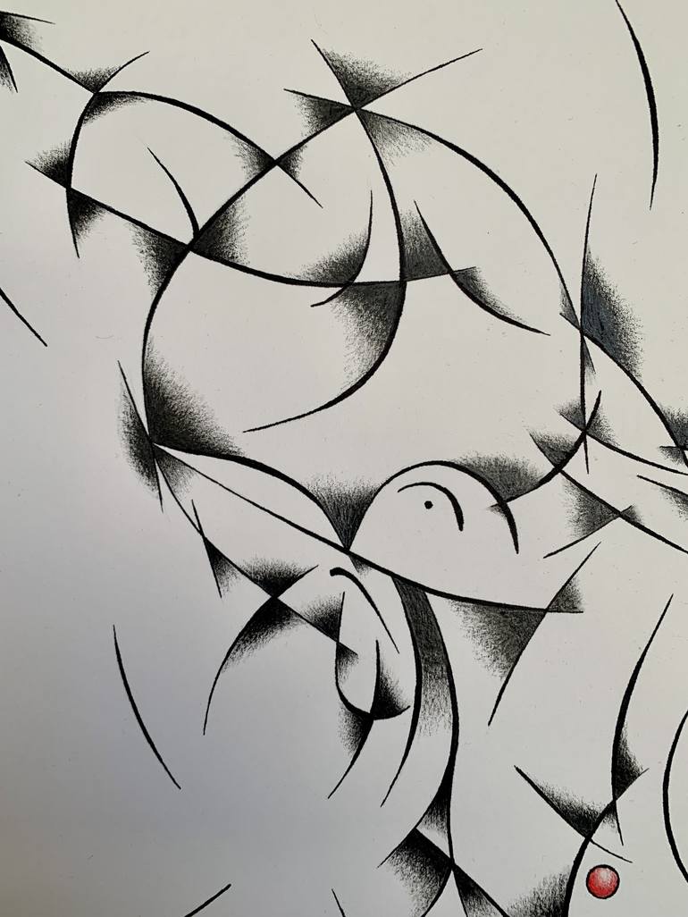 Original Abstract Sports Drawing by Jean-Francois LAURENT