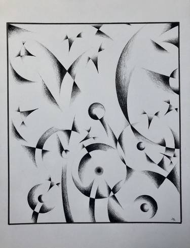 Original Abstract Floral Drawings by Jean-Francois LAURENT