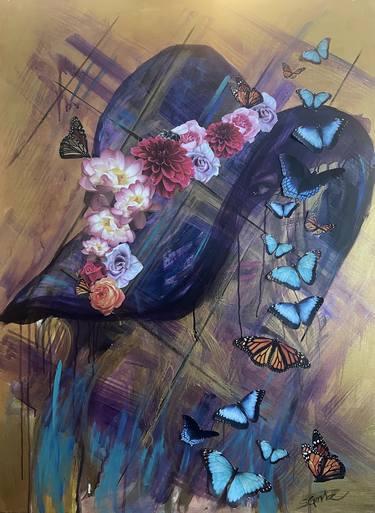 Original Romanticism Fantasy Mixed Media by Sylvia Gortz