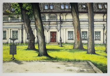 Original Architecture Painting by Pawel Cajgner