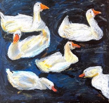 Original Neo-impressionism Animal Painting by Zahra Azimzade