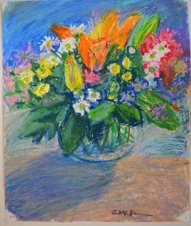 Print of Expressionism Floral Paintings by Zahra Azimzade