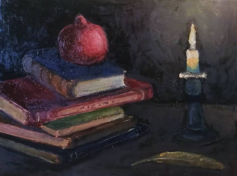 Passion For Books Oil Painting By Nagy Alida