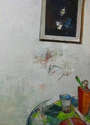 Original Abstract Expressionism Interiors Paintings by Massimiliano Montaldi