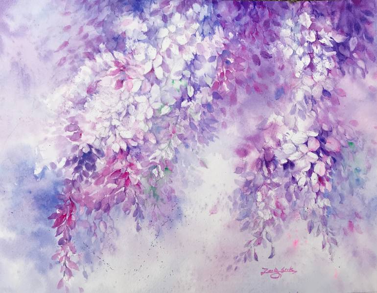 Wisteria Painting by Jung You Saatchi Art