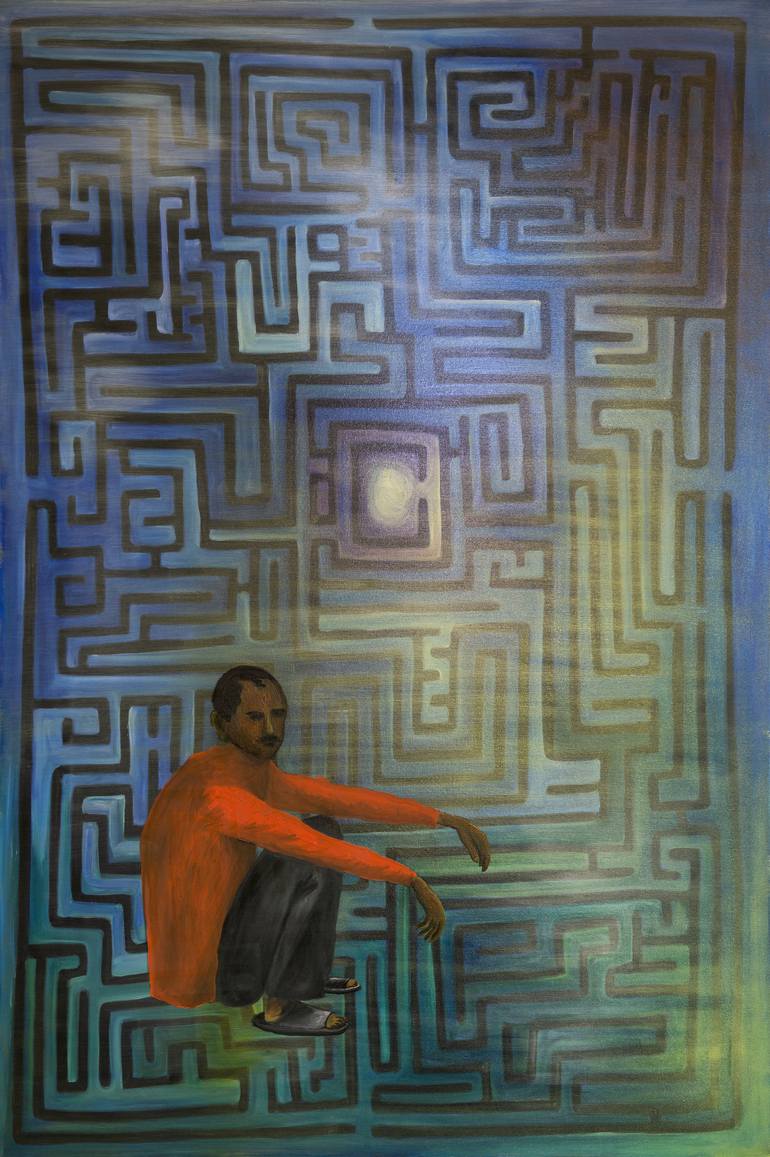 Labyrinth Painting by Mate Takacs | 