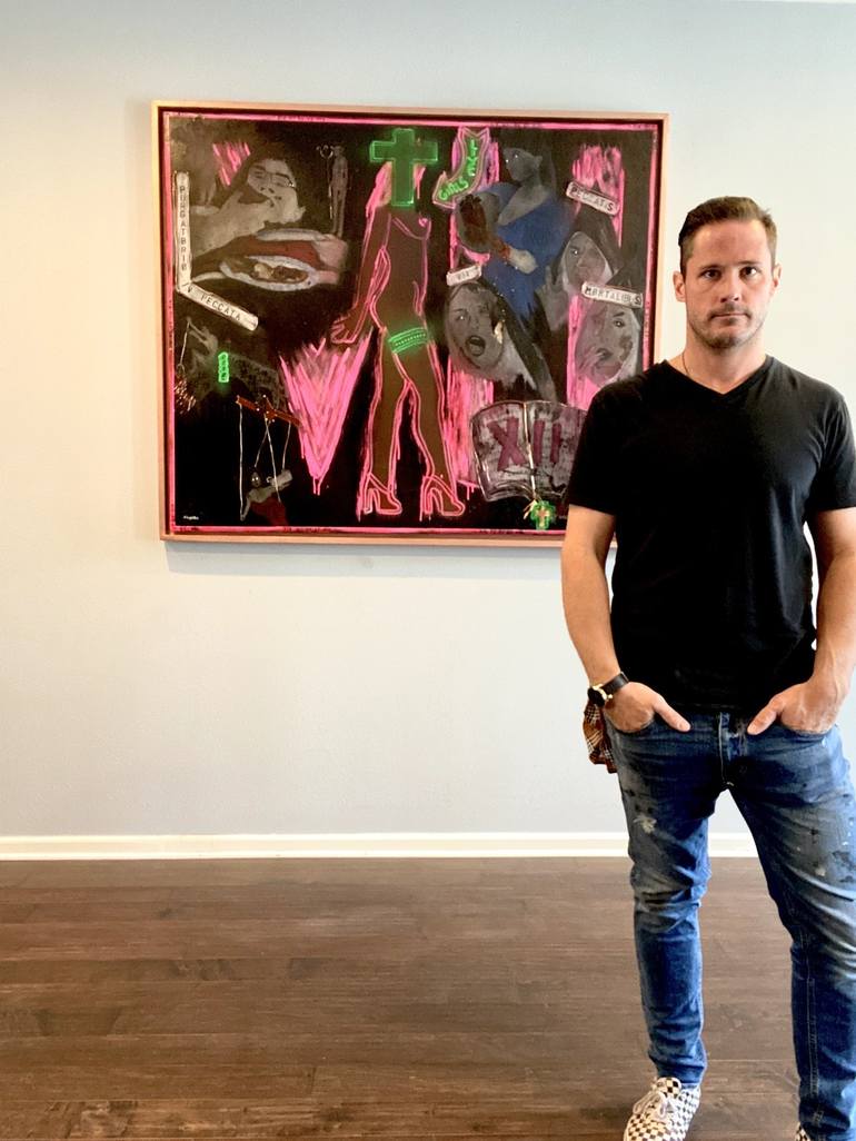 Original Figurative Graffiti Paintings by Justin Ligeikis