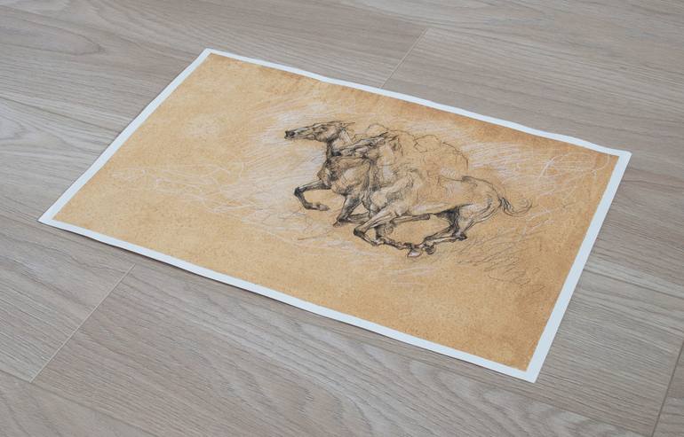 Original Figurative Horse Drawing by Diana Torje