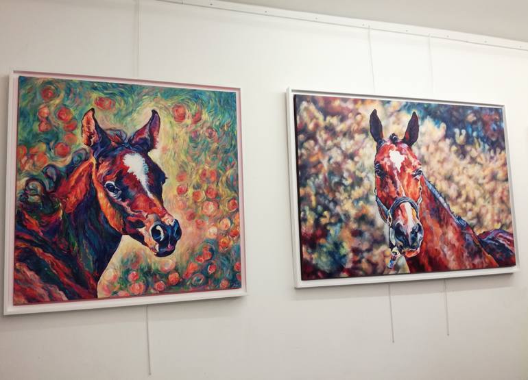 Original Figurative Horse Painting by Diana Torje