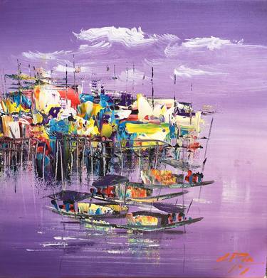 Original Expressionism Boat Paintings by Vladimir Dobi