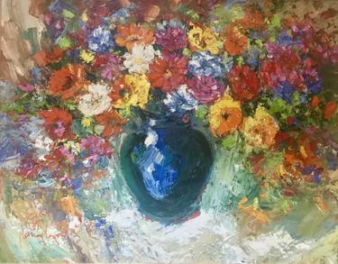 Original Impressionism Floral Paintings by Vladimir Dobi