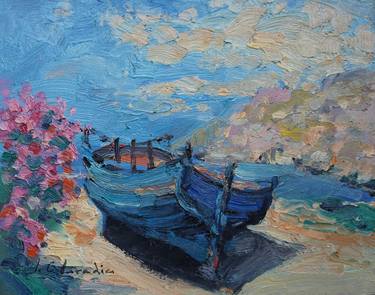 Print of Boat Paintings by Cristina Militaru