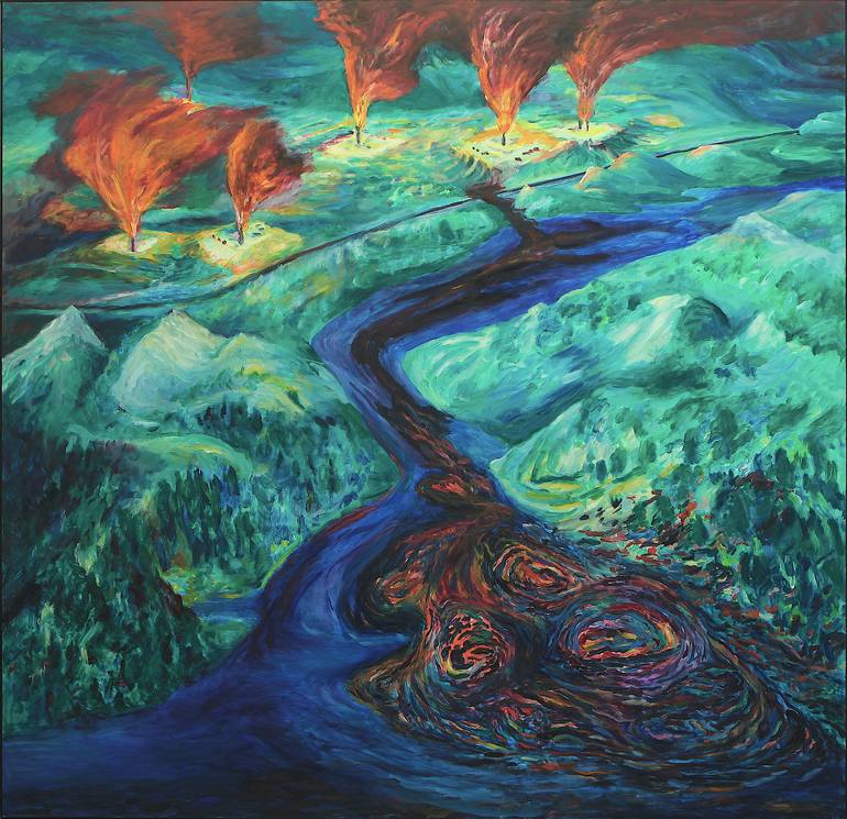 Print of Contemporary Landscape Paintings by Richard Kreznar