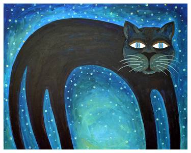 Print of Art Deco Cats Paintings by Tamuna Tateladze