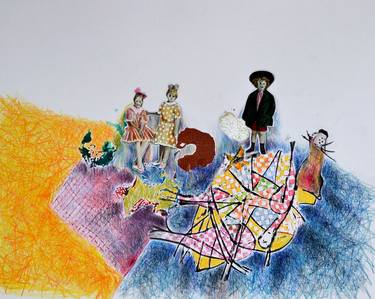 Print of Abstract People Collage by Tamuna Tateladze