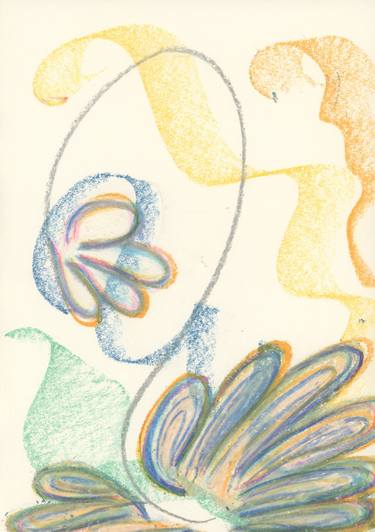 Original Abstract Expressionism Floral Drawings by D.C. Thomas