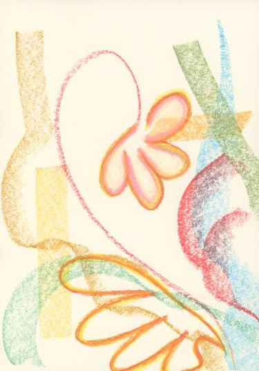Original Abstract Expressionism Floral Drawings by D.C. Thomas