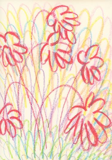 Original Abstract Floral Drawings by D.C. Thomas