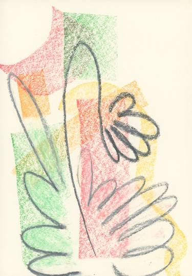 Original Abstract Floral Drawings by D.C. Thomas