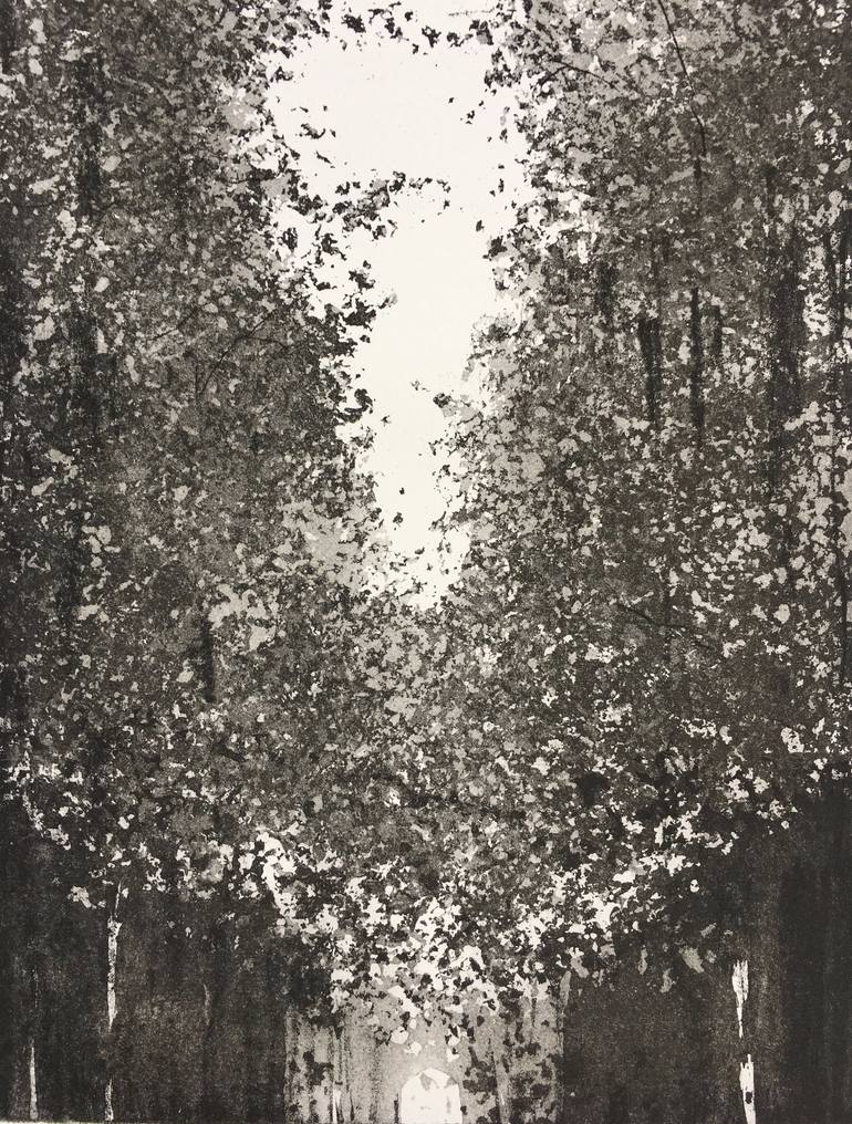 Original Black & White Landscape Printmaking by Lizzie Butler