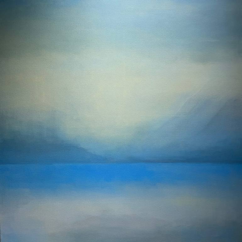 Original Landscape Painting by Lizzie Butler | Abstract Art on Canvas | Above the Lake
