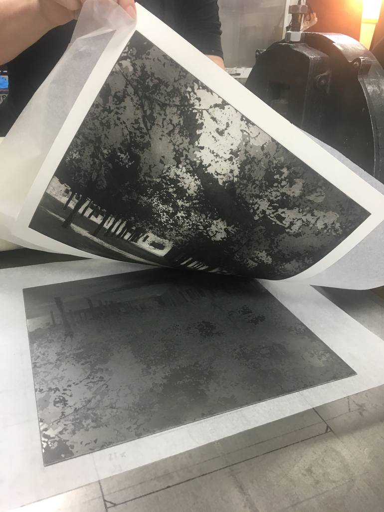 Original Abstract Landscape Printmaking by Lizzie Butler