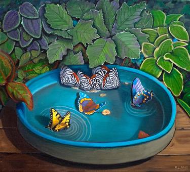 Butterflies and Water Bowl thumb