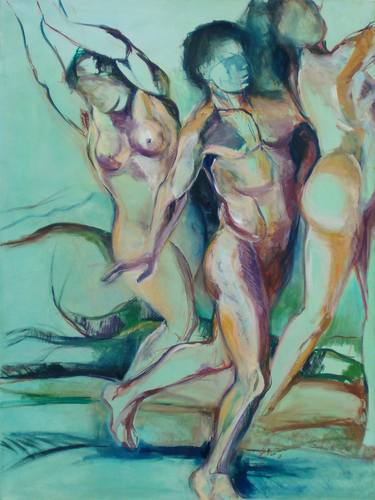 Original Contemporary Nude Painting by Christine Viens